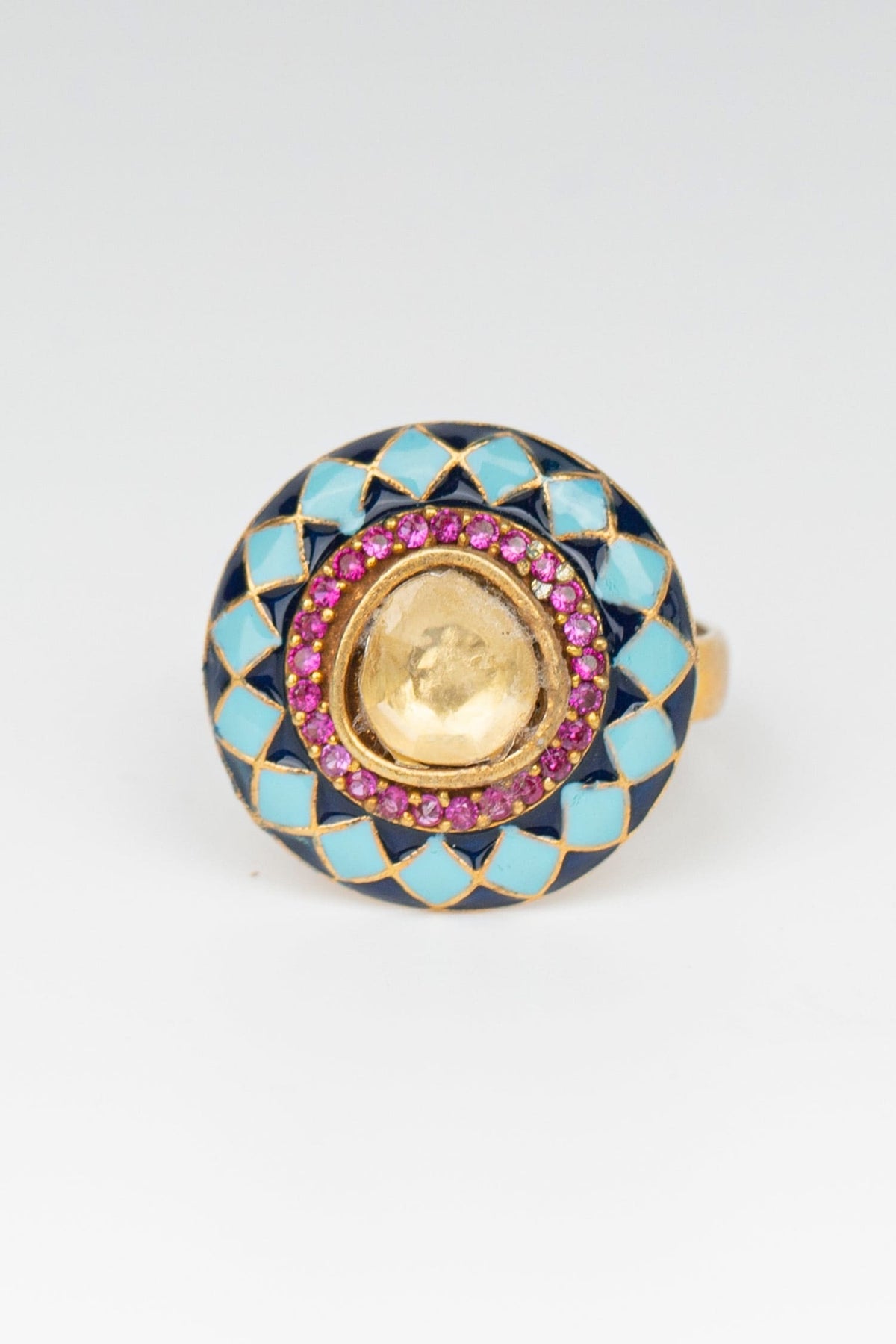 Geometric Stone Embellished Ring 