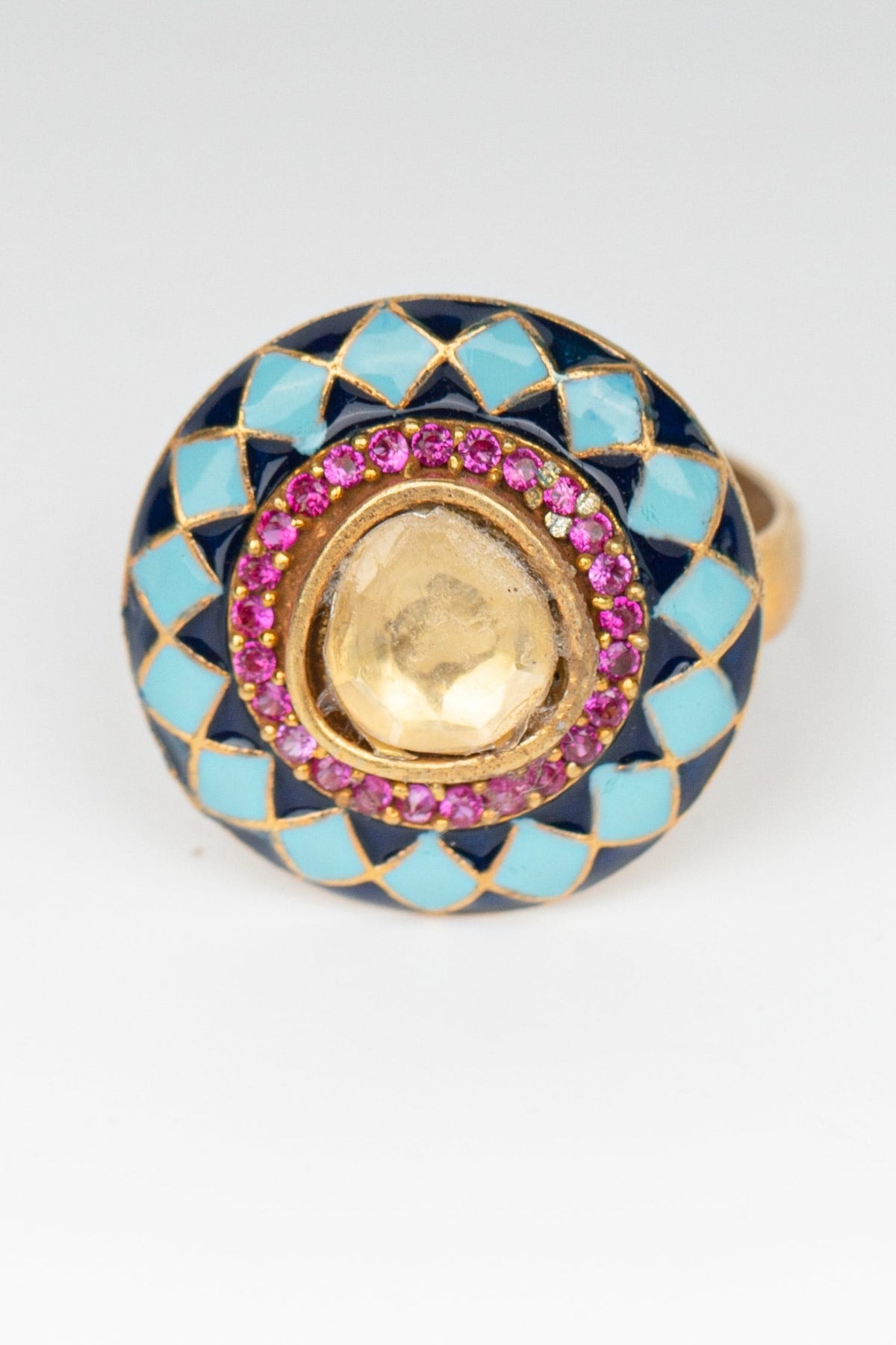 Geometric Stone Embellished Ring 