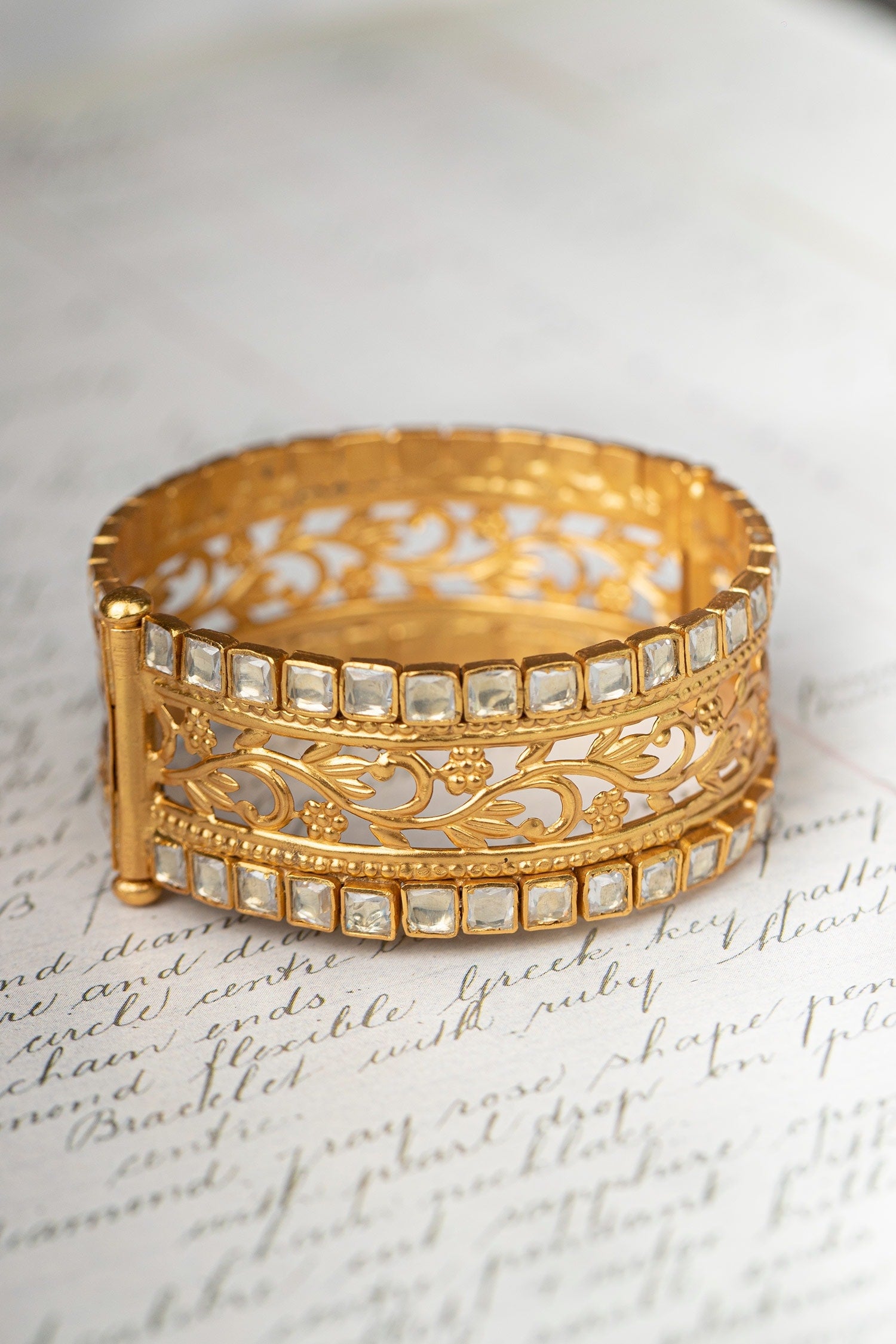 Floral Motif Embellished Bangle 