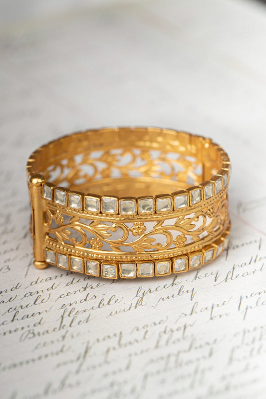 Floral Motif Embellished Bangle 