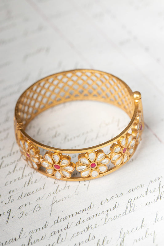 Floral Motif Embellished Bangle 
