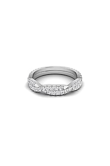18kt White Finish Diamond Twisted Ring