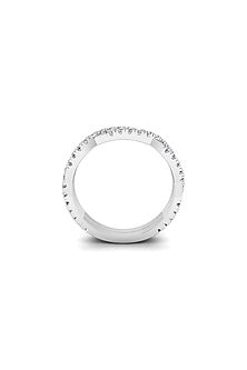 18kt White Finish Diamond Twisted Ring