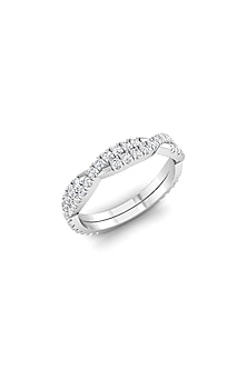 18kt White Finish Diamond Twisted Ring
