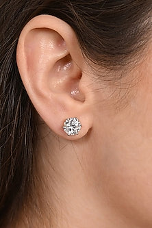 18kt Yellow Gold Finish 4 Carat Solitaire Diamond Stud Earrings