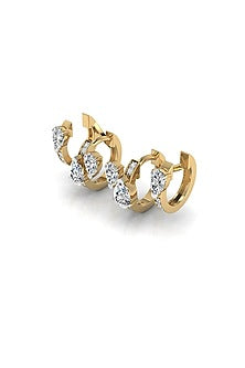 18kt Rose Gold Finish Diamond Huggie Ear Cuffs