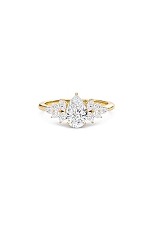 18kt Yellow Gold Finish Marquise-Cut Diamond Ring