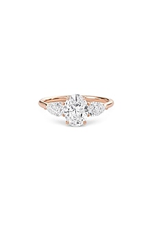 14kt Rose Gold Finish Pear-Shaped Diamond Ring