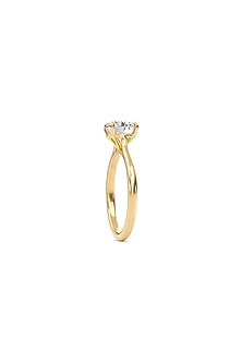 18kt Yellow Gold Finish Round-Cut Solitaire Diamond Ring