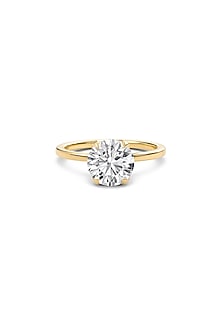 18kt Yellow Gold Finish Round-Cut Solitaire Diamond Ring