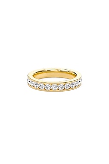 18kt Yellow Gold Finish Round-Cut Diamond Half Eternity Band Ring