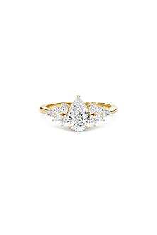 18kt Yellow Gold Finish Marquise-Cut Diamond Ring