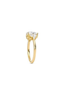 18kt Yellow Gold Finish Marquise-Cut Diamond Ring