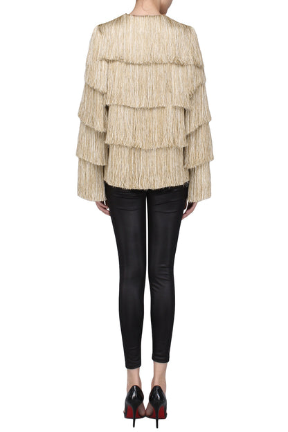 Gold Layered Fringe Jacket