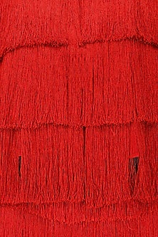 Red Layered Fringe Jacket
