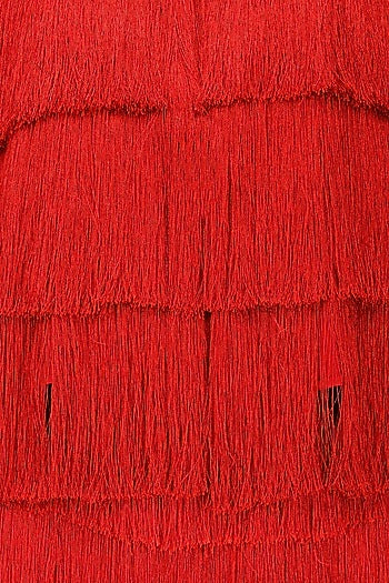 Red Layered Fringe Jacket