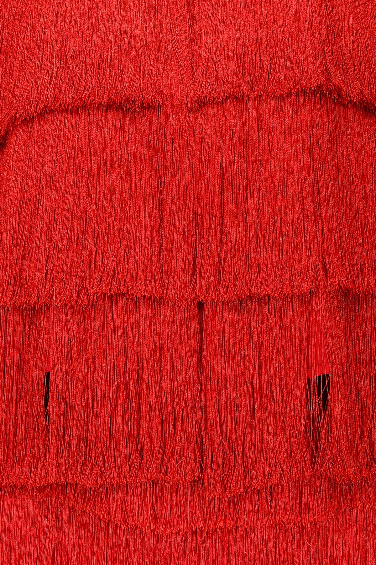 Red Layered Fringe Jacket
