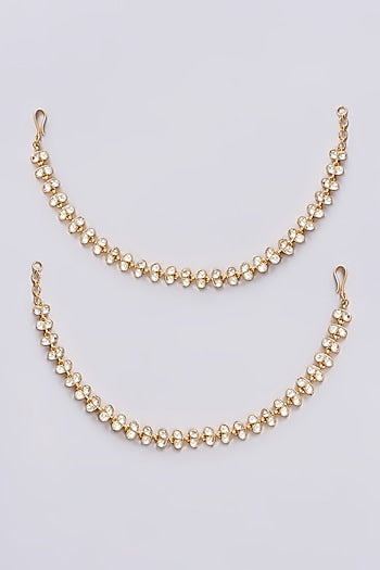 Gold Plated Jadau Kundan Polki Anklets (Set of 2)