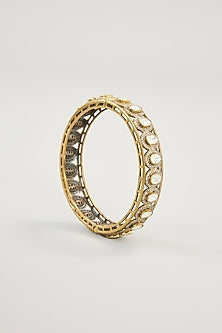 Gold Plated Jadau Kundan Polki Bangles (Set Of 2)