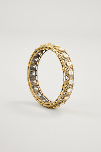 Gold Plated Jadau Kundan Polki Bangles (Set Of 2)