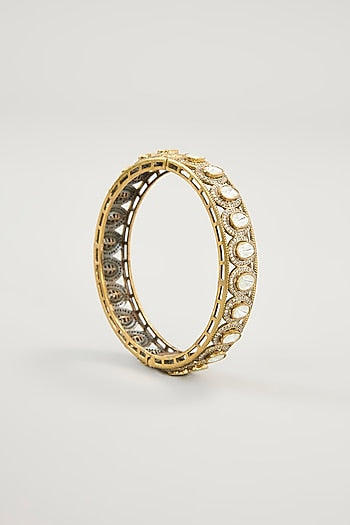 Gold Plated Jadau Kundan Polki Bangles (Set Of 2)