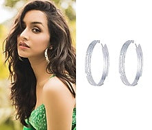 Silver Plated Textured Oversized Hoop Earrings