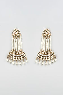 Gold Finish Kundan Polki Pasa Dangler Earrings