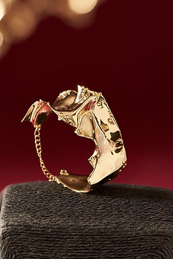 Gold Finish Handcrafted Cuff Bracelet