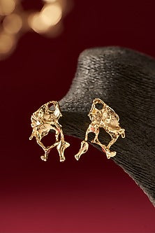 Gold Finish Handcrafted Stud Earrings