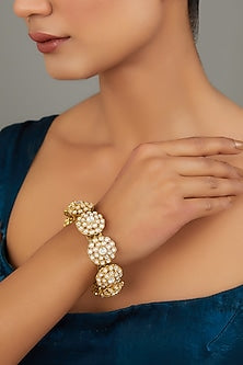 Gold Finish Kundan Polki Bangle
