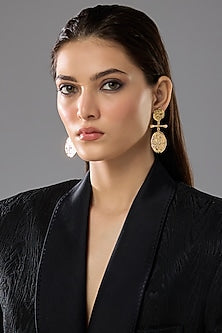 Gold Plated Bar-Link Dangler Earrings