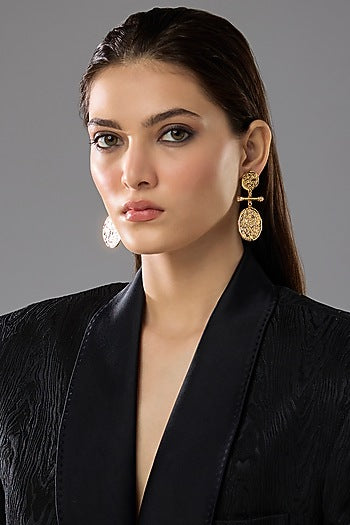 Gold Plated Bar-Link Dangler Earrings