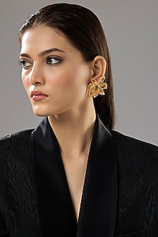 Gold Plated Floral Stud Earrings