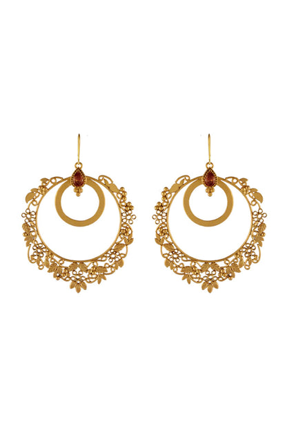 Gold Plated Crystal Chandbali Earrings
