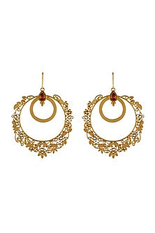 Gold Plated Crystal Chandbali Earrings