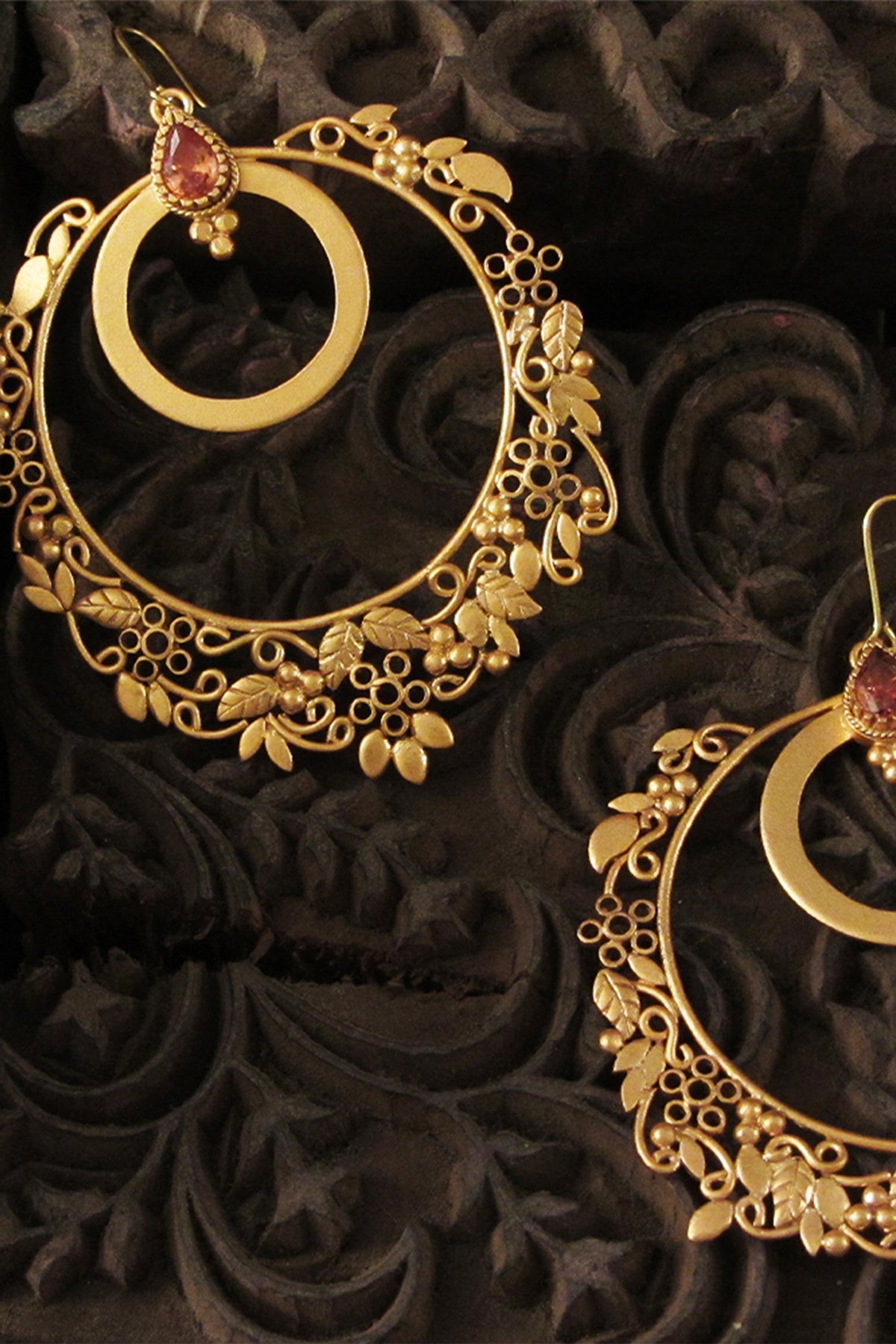 Gold Plated Crystal Chandbali Earrings