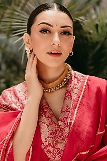 Gold Plated Pearl Mesh Choker Necklace