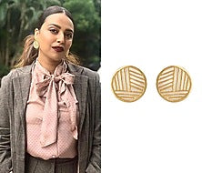 Gold Plated White MOP Stud Earrings