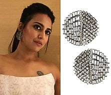 Silver Finish Baguettes and Champagne Stones Studs