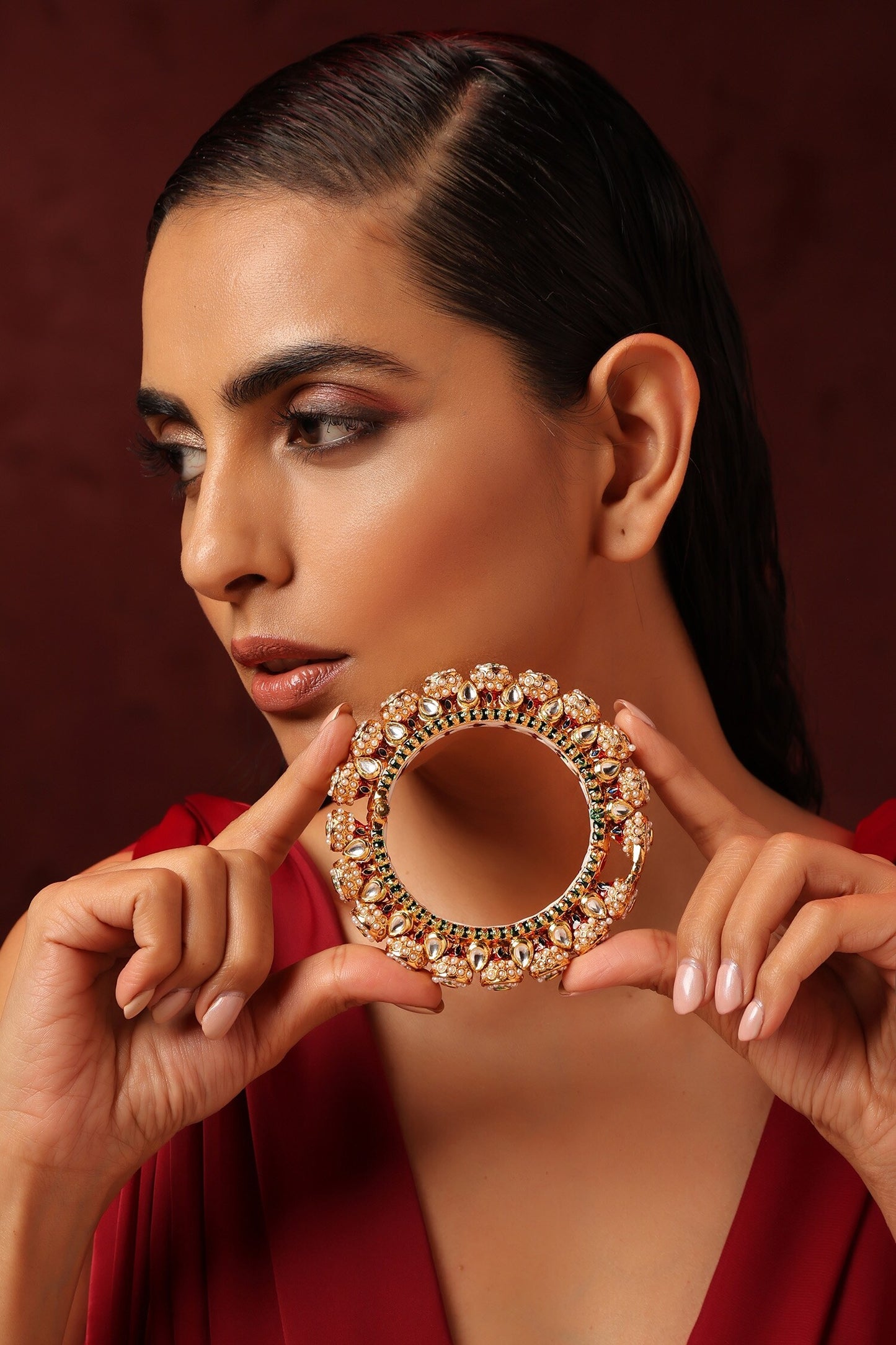 Kundan Embellished Pacheli Kada 