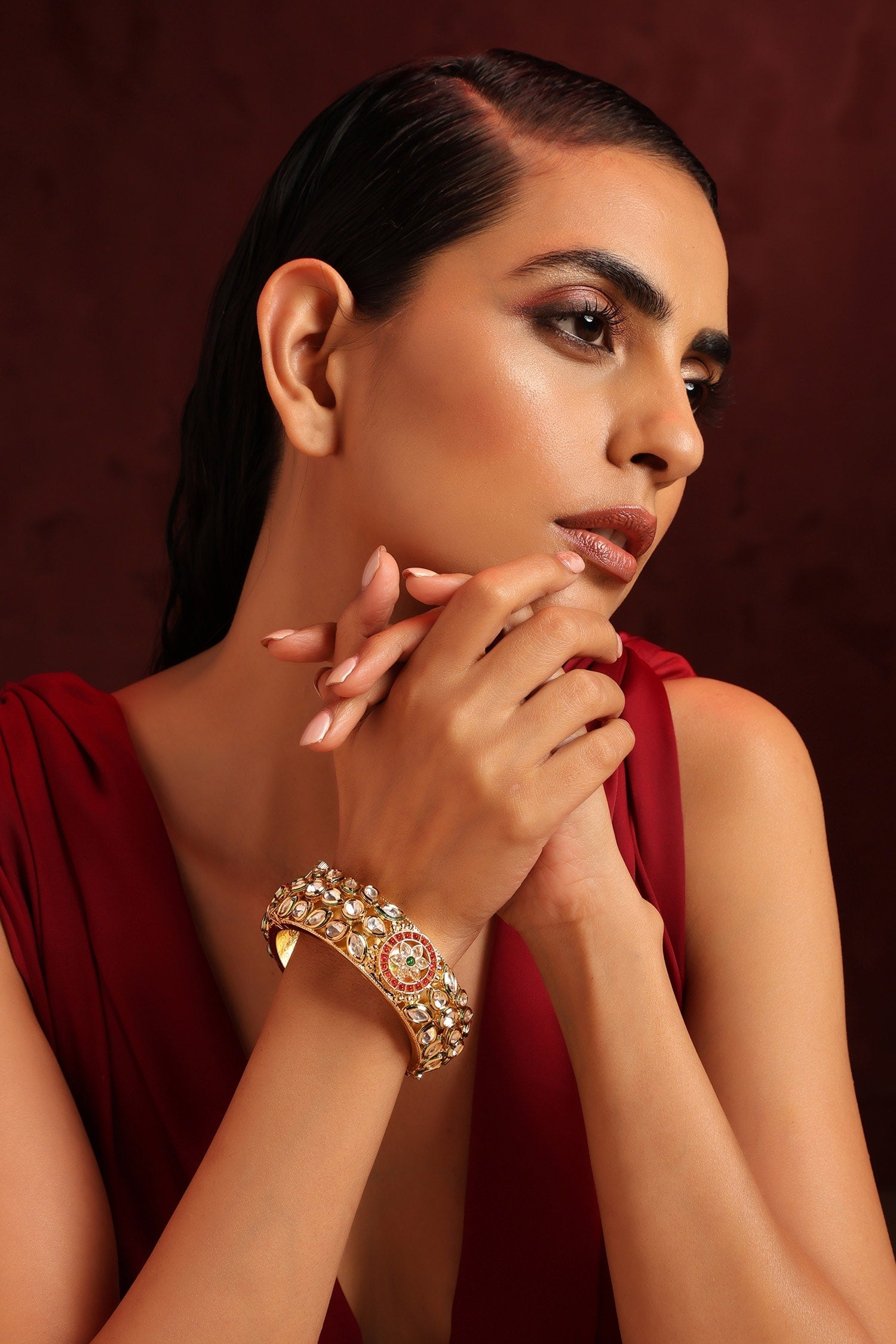 Floral Kundan Embellished Kada 