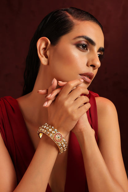 Floral Kundan Embellished Kada 