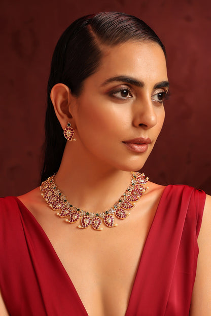 Kundan Embellished Necklace Set 
