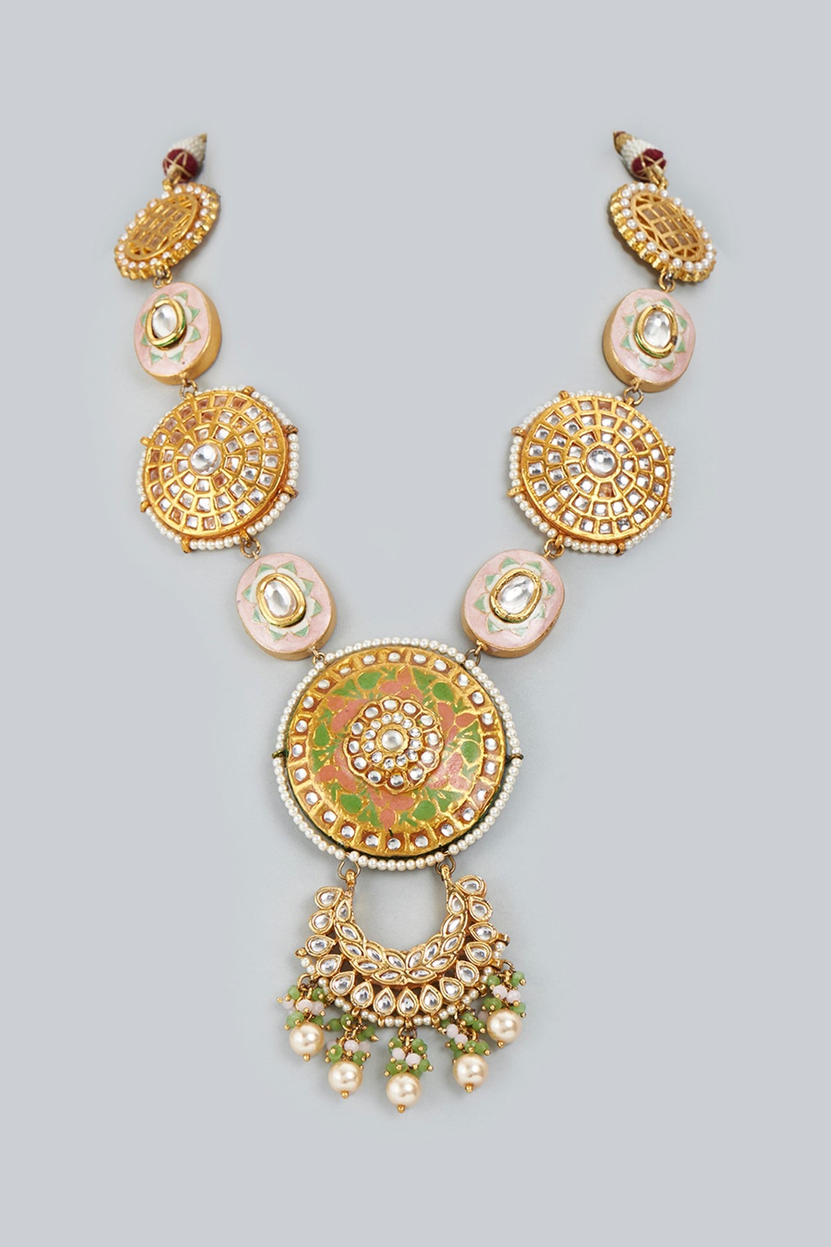 Gold FInish Meenakari Long Necklace
