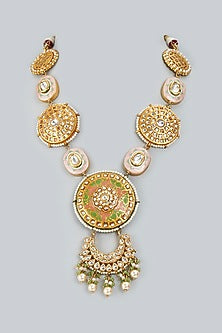 Gold FInish Meenakari Long Necklace