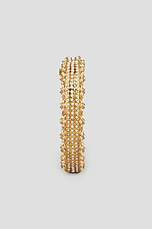 Gold Finish Faux Pearl Bangle