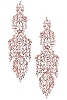 Rose gold plated white sapphire earrings