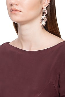 Rose gold plated white sapphire earrings