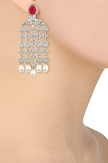 Dual Rhodium and 22K Gold Finish Dangler Earrings