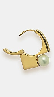 Gold Plated Pearl Hoop Earrings In Sterling Silver